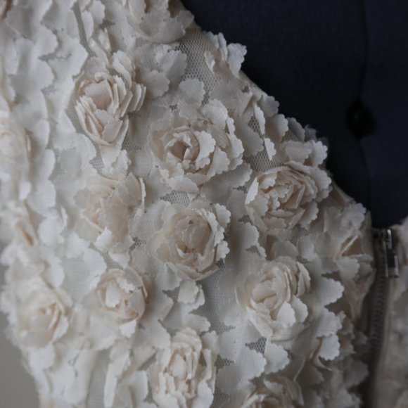 Alythea Floral Applique Mini Dress in Cream - Picture 7 of 12